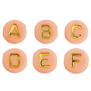 Acryl Buchstaben Mix Light peach pink-gold