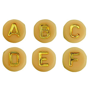 Acryl Buchstaben Mix Ochre yellow-gold