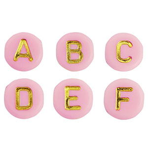 Acryl Buchstaben Mix Light pink-gold