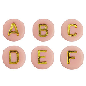Acryl Buchstaben Mix Baby pink-gold