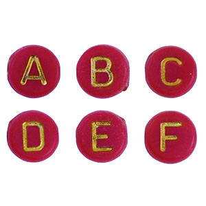 Acryl Buchstaben Mix Red-gold