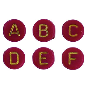 Acryl Buchstaben Mix Dark red-gold