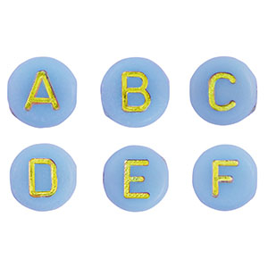 Acryl Buchstaben Mix Light blue-gold