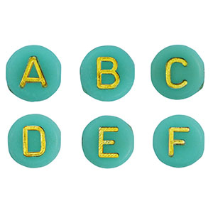 Acryl Buchstaben Mix Emerald green-gold