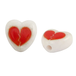 Acryl Buchstaben Heart White-red