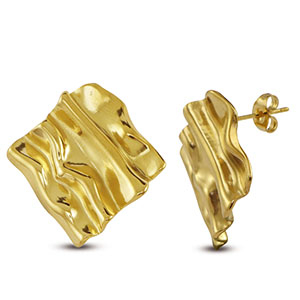 Stainless Steel - Rostfrei Stahl Ohrringe Square Gold