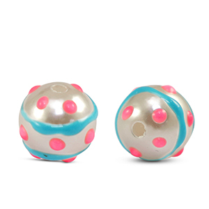 Perlen Acryl Dots Pearl-blue pink