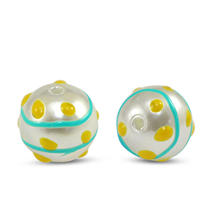 Perlen Acryl Dots Pearl-blue yellow