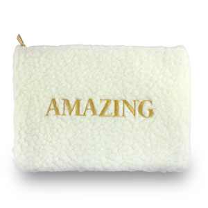 Teddy-Etui "AMAZING" Off white-gold