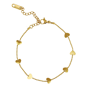 Stainless Steel - Rostfrei Stahl Armb&auml;nder Hearts Gold