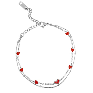 Stainless Steel - Rostfrei Stahl Armb&auml;nder Hearts Silver