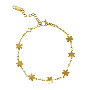 Stainless Steel - Rostfrei Stahl Armb&auml;nder Flower Gold