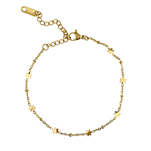 Stainless Steel - Rostfrei Stahl Armb&auml;nder Flower Gold