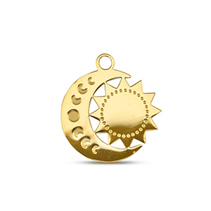 Anh&auml;nger aus Stainless Steel - Rostfreiem Stahl Moon and Sun Gold
