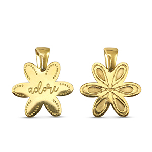 Anh&auml;nger aus Stainless Steel - Rostfreiem Stahl Flower Gold