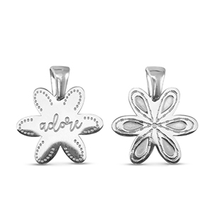 Anh&auml;nger aus Stainless Steel - Rostfreiem Stahl Flower Silver