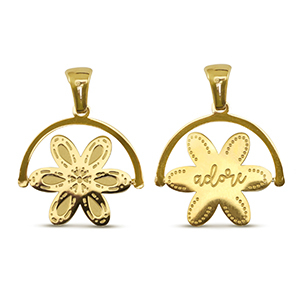 Anh&auml;nger aus Stainless Steel - Rostfreiem Stahl Rotate Flower Gold