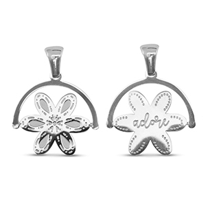 Anh&auml;nger aus Stainless Steel - Rostfreiem Stahl Rotate Flower Silver