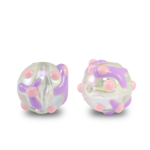 Perlen Acryl Dots Transparent purple-pink