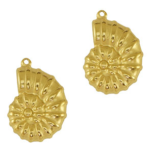 Anh&auml;nger aus Stainless Steel - Rostfreiem Stahl Sea Shell Gold