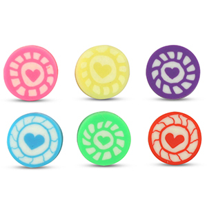 Perlen Polymer rund Heart Multicolour