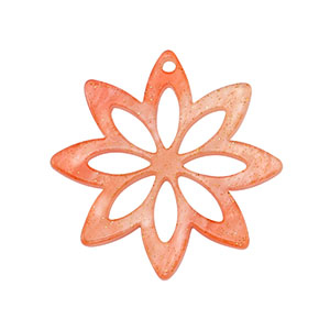 Anh&auml;nger aus Resin Flower Coral red