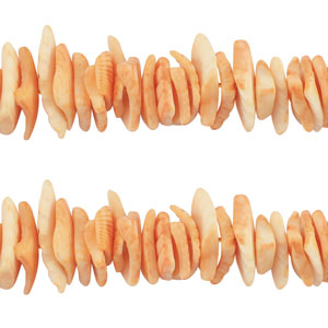 Muschel Perlen Chips Orange