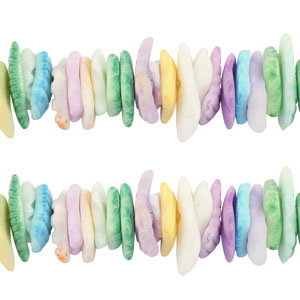 Muschel Perlen Chips Blue-green-purple