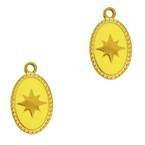 Anh&auml;nger aus Stainless Steel - Rostfreiem Stahl Oval Sun Gold-yellow