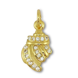 TQ Metall Brass Anh&auml;nger Seashell Gold