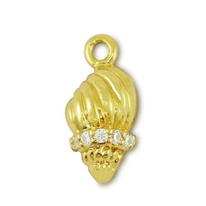 TQ Metall Brass Anh&auml;nger Seashell Gold