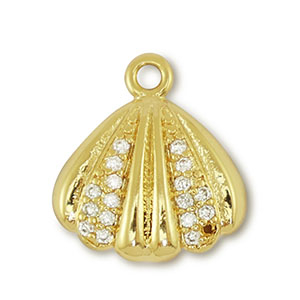 TQ Metall Brass Anh&auml;nger Shell Gold