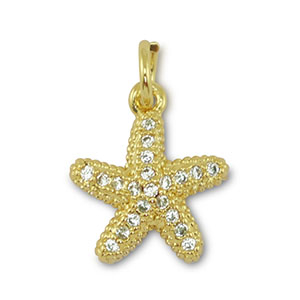 TQ Metall Brass Anh&auml;nger Starfish Gold