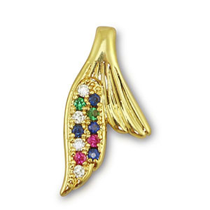 TQ Metall Brass Anh&auml;nger Fin Gold-multicolor