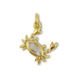 TQ Metall Brass Anh&auml;nger Crab Gold