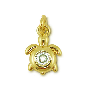 TQ Metall Brass Anh&auml;nger Turtle Gold