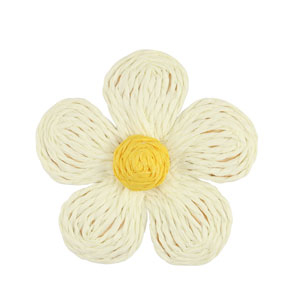 Bast Anh&auml;nger Flower 55mm White-yellow