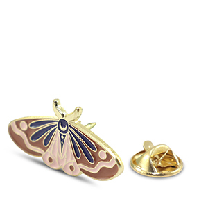 Anstecker moth Brown-pink-blue-gold