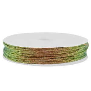 Band Macram&eacute; geflochten 1mm Multicolour-orange green metallic