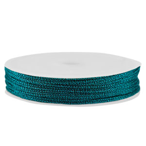 Band Macram&eacute; geflochten 1mm Teal metallic