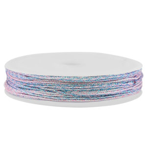 Band Macram&eacute; geflochten 0,8mm Pink-blue metallic