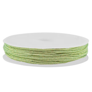 Band Macram&eacute; geflochten 0,8mm Light green-gold metallic