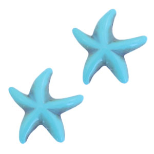 Perlen Keramik T&uuml;rkis Seestern Turquoise blue