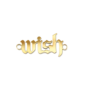 Anh&auml;nger aus Stainless Steel - Rostfreiem Stahl Zwischenst&uuml;ck ''wish'' Gold