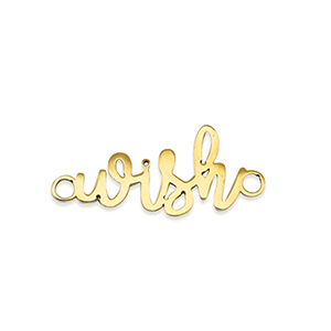 Anh&auml;nger aus Stainless Steel - Rostfreiem Stahl Zwischenst&uuml;ck ''wish'' Gold