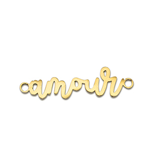Anh&auml;nger aus Stainless Steel - Rostfreiem Stahl Zwischenst&uuml;ck ''amour'' Gold
