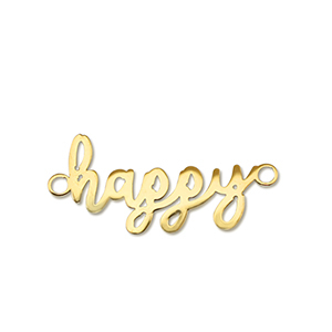 Anh&auml;nger aus Stainless Steel - Rostfreiem Stahl Zwischenst&uuml;ck ''happy'' Gold