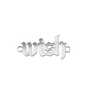 Anh&auml;nger aus Stainless Steel - Rostfreiem Stahl Zwischenst&uuml;ck ''wish'' Silver