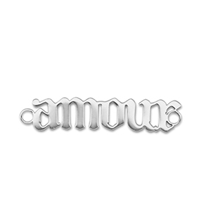 Anh&auml;nger aus Stainless Steel - Rostfreiem Stahl Zwischenst&uuml;ck ''amour'' Silver