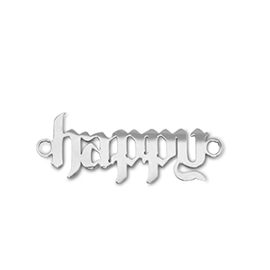 Anh&auml;nger aus Stainless Steel - Rostfreiem Stahl Zwischenst&uuml;ck ''happy'' Silver